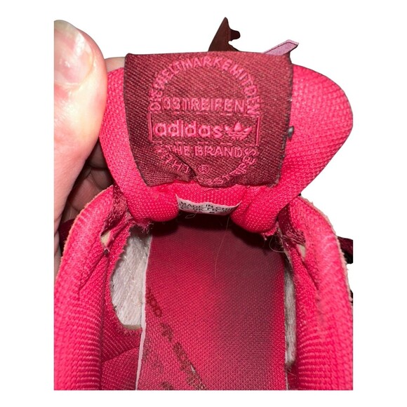 Adidas ZX 700 G95955 Burgundy Red White Suede Sneakers US size 8 - Picture 3 of 16